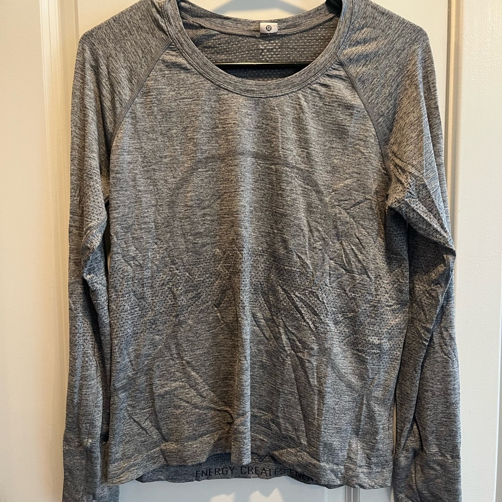 Lululemon Grey Long-Sleeve Athletic Top